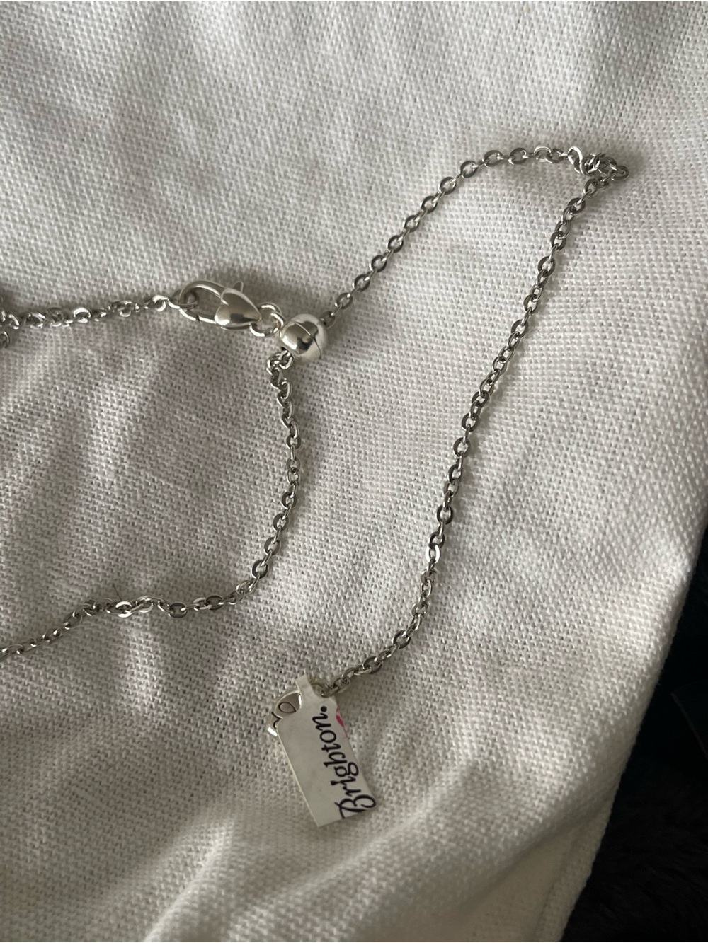 Brighton Silver Heart Filigree Pendant Necklace with Crystal Row - Picture 5 of 5